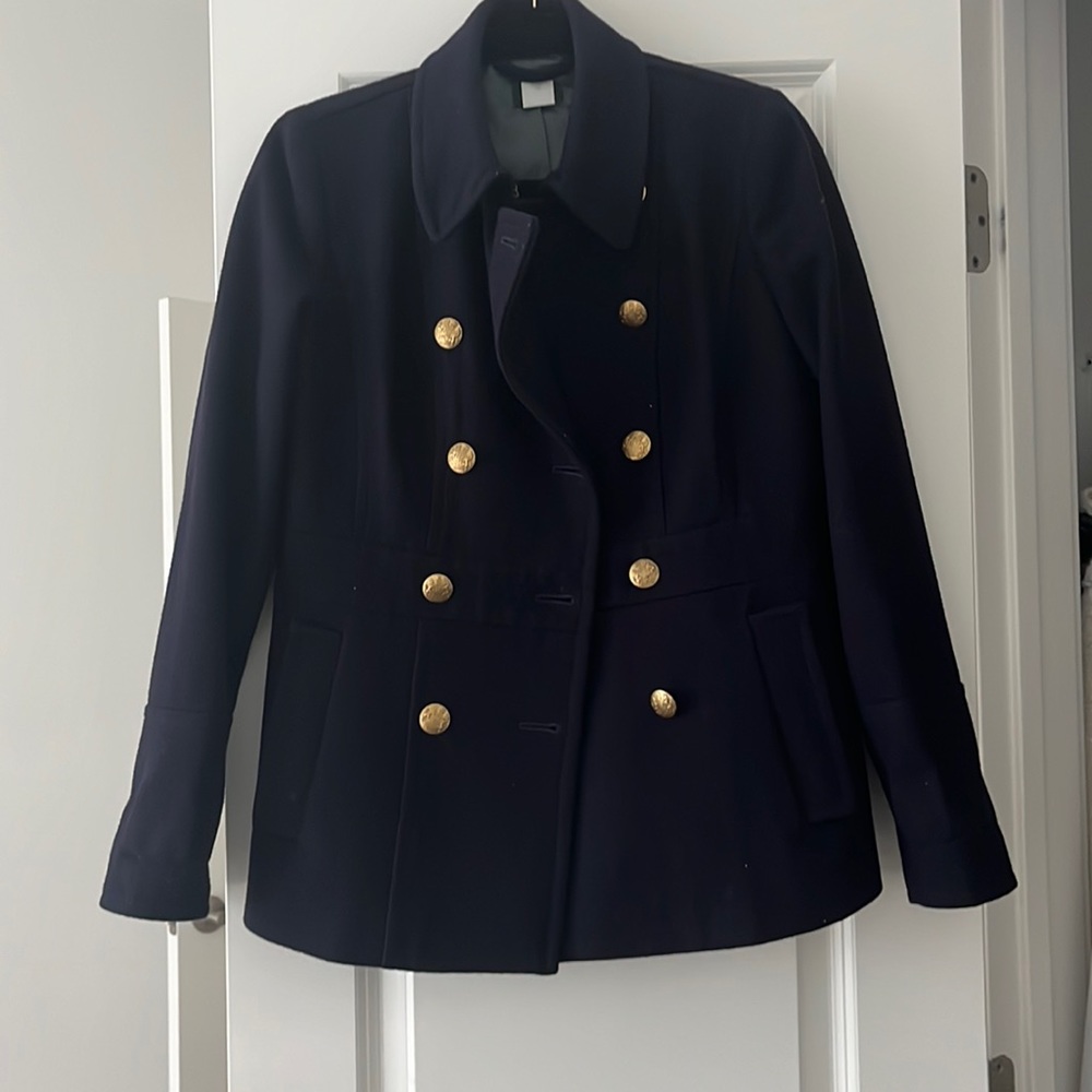 Navy blue pea coat